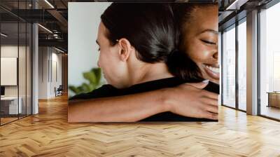 Diverse people in a supporting group session Wall mural