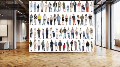 Diverse people set Wall mural