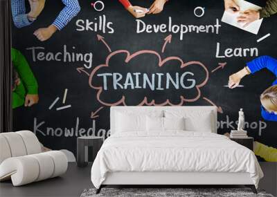 Diverse People Training Skills Workshop Concept Wall mural