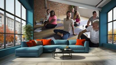 diversity people exercise class relax concept Wall mural