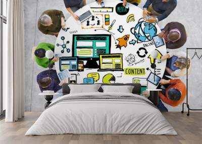 Diversity People Responsive Design Digital Content Concept Wall mural