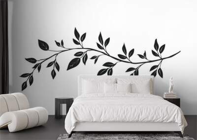 Divider doodle of branch pattern plant line. Wall mural