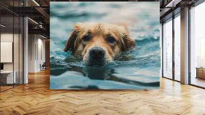 Dog swimming animal mammal puppy. Wall mural