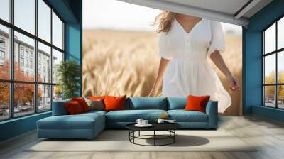 Dress summer sleeve field. Wall mural