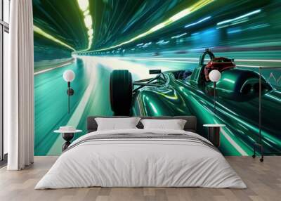 Driving in racing competition vehicle sports speed. Wall mural