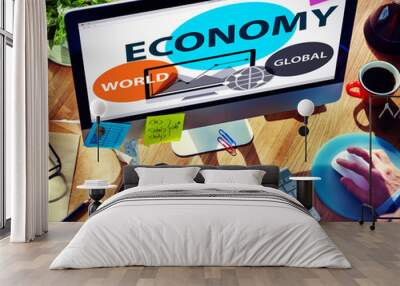 Economy Global Business Financial Concept Wall mural