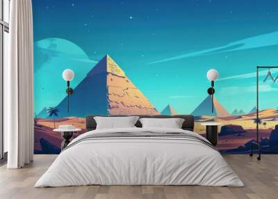 Egypt architecture landscape pyramid. Wall mural