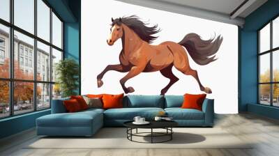 Elegant brown horse illustration Wall mural