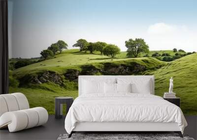 English countryside hill terrain landscape nature grassland. Wall mural