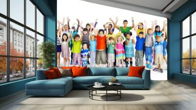 Ethnicity Diversity Group Kids Friendship Cheerful Concept Wall mural