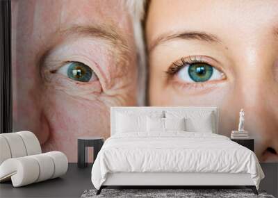 Family generation green eyes genetics concept Wall mural