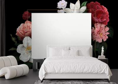 Floral framed card Wall mural