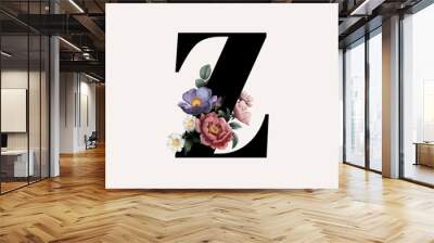 Floral letter Z font Wall mural