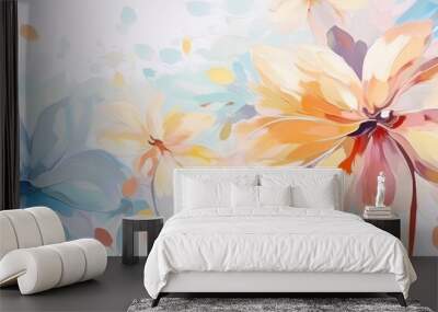 Flowers abstract shape background backgrounds painting pattern. Wall mural