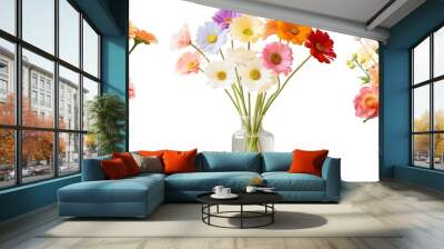 Flowers vase png on transparent background Wall mural