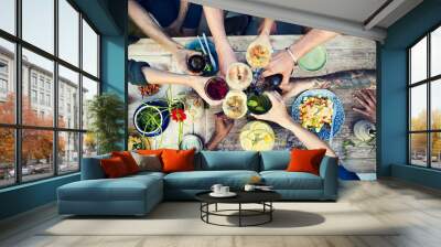 Food Table Healthy Delicious Organic Meal Concept Wall mural