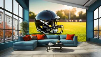 Football helmet stadium sports. Wall mural