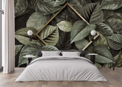 Forest leaf frame Wall mural