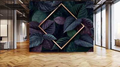 Forest leaf frame Wall mural