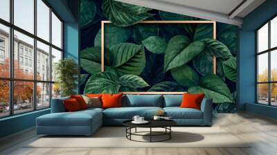 Forest leaf frame Wall mural