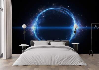 Futuristic glowing energy ring illustration Wall mural