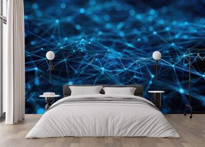 Futuristic network background backgrounds futuristic line. Wall mural