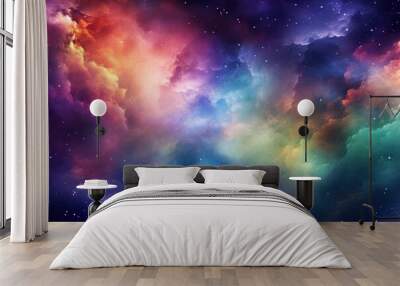 Galaxy rainbow backgrounds astronomy universe. Wall mural