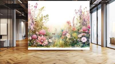 Garden painting outdoors flower. Wall mural