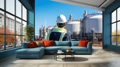 Gas pipeline architecture standing refinery. Wall mural