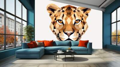 Geometric cheetah face art Wall mural