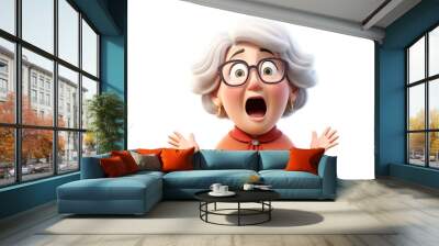 Glasses cartoon shock adult. Wall mural