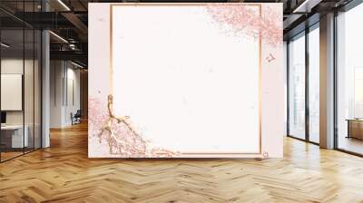 Glitter frame vector sparkly pink background Wall mural