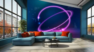 Global network futuristic technology vector Wall mural