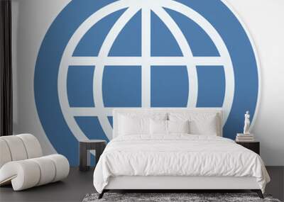 Global searching icon on white background Wall mural