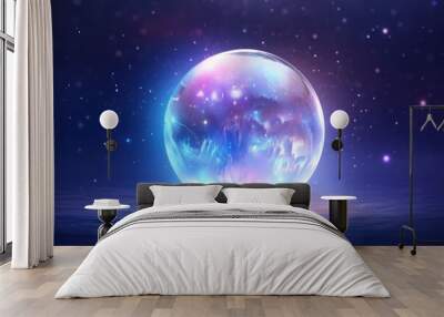 Glowing crystal ball astronomy universe glowing. Wall mural