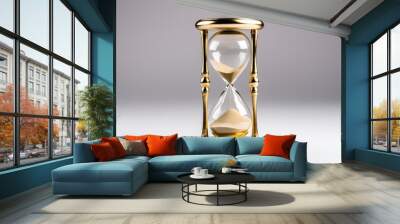 Golden hourglass deadline accuracy lighting. Wall mural