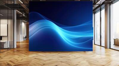 Gradient line wave background blue graphics light. Wall mural