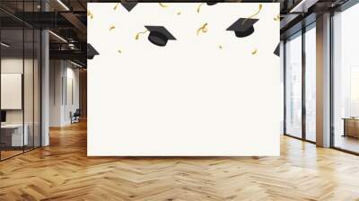 Graduation hats frame Wall mural