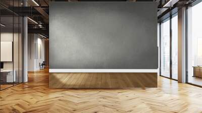 gray wall in an empty room with a wooden floor Wall mural