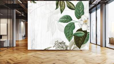 Green floral background Wall mural