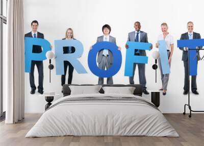 Group of Business People Holding the Alphabet Wall mural