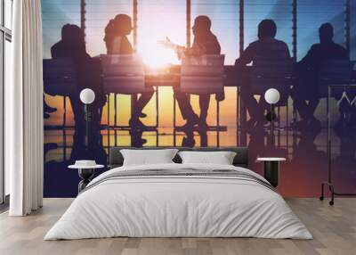 Group of Business People Meeting Back Lit Concept Wall mural