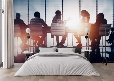 Group of Business People Meeting Back Lit Concept Wall mural