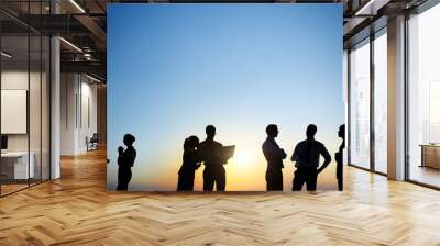 Group Of Business People Working Outdoors Wall mural