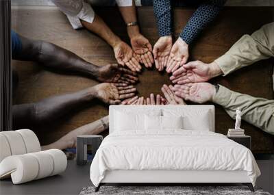 Group of christianity people praying hope together Wall mural