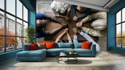 group of christianity people praying hope together Wall mural