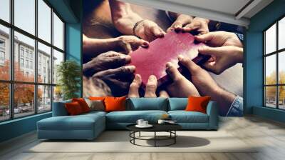 Group of christianity people praying hope together Wall mural