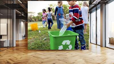 Group of kids school volunteer charity environment Wall mural