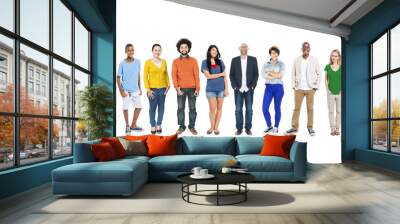 group of multiethnic diverse colorful people Wall mural