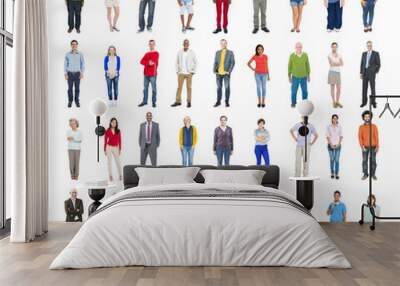 Group of Multiethnic Diverse Colourful People Wall mural